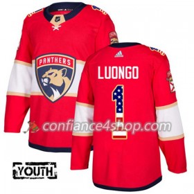 Adidas Maillot de Hockey Florida Panthers Roberto Luongo 1 2017-2018 Rouge USA Flag Fashion Authentic - Enfant